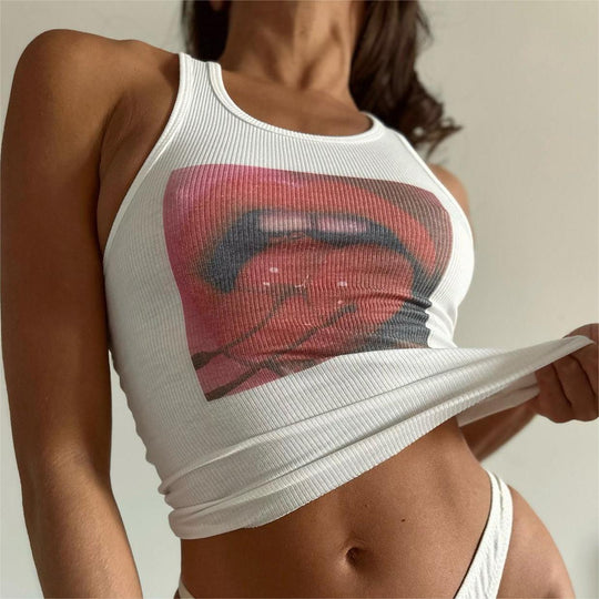 Damen Tanktop mit auffälligem grafischen Druck R&B