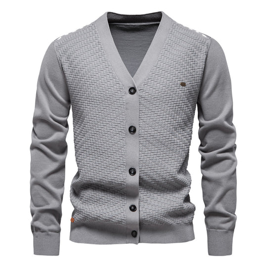 Herren Strickjacke mit strukturiertem Muster R&B