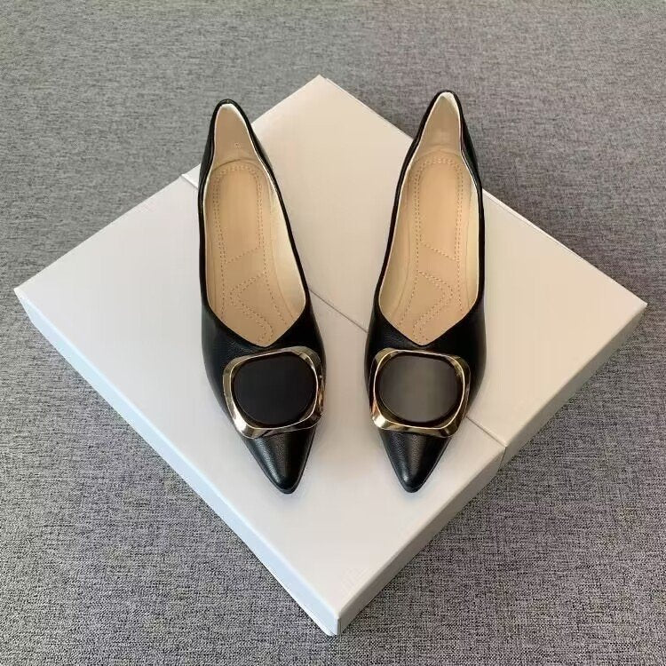Damen elegante Ballerinas mit modischem Schmuckdetail und komfortablem Fußbett R&B
