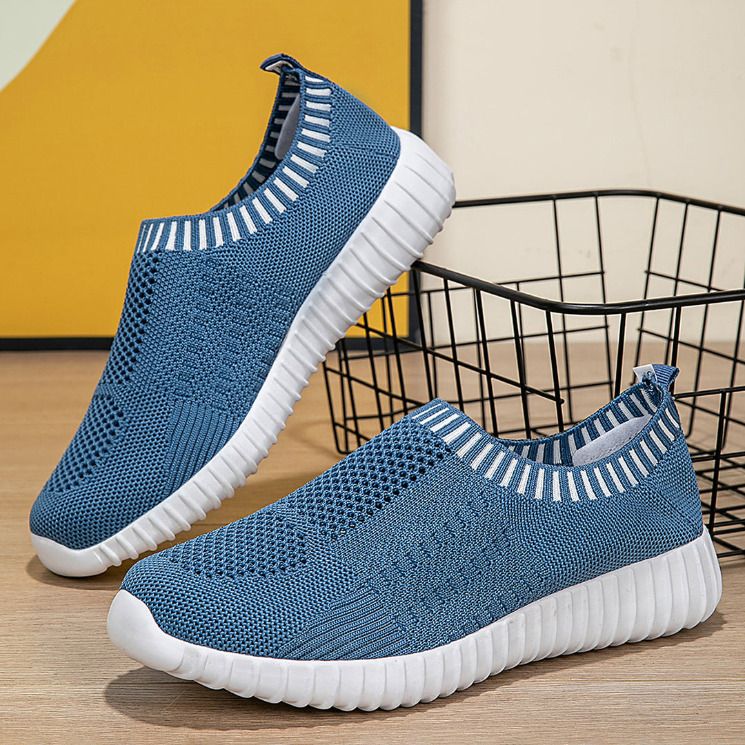 Damen nan elastischer Schlupf-Komfort-Sneaker mit dreidimensionaler Strickstruktur und profilierter Leichtsohle R&B