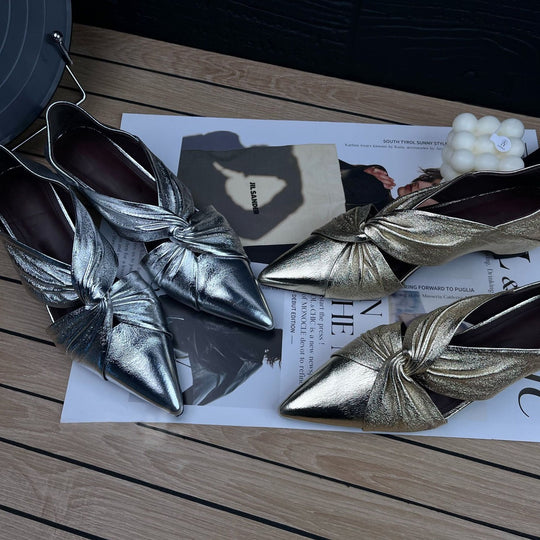Damen elegante Spitzenslipper mit raffinierten Knoten-Details R&B