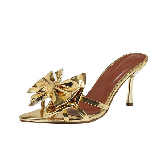 Damen elegante Pantoletten mit auffälligem Blumen-Design R&B