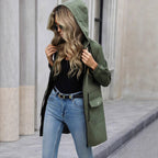 Damen praktische Kapuzenjacke mit verstellbarem Bund und Taschen R&B