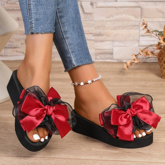 Damen Glamouröse Schaum-Sandalen mit auffälligem Schleifen-Design R&B