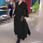 Damen Maxikleid mit praktischem V-Ausschnitt und Taschen R&B