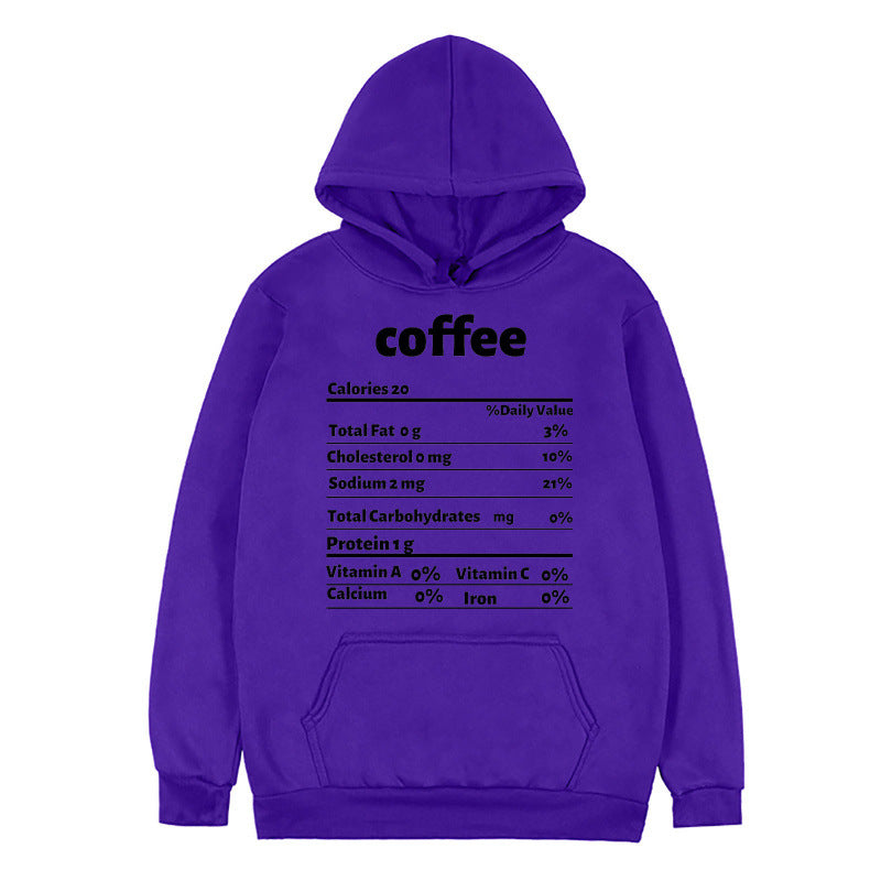 Damen Kapuzenpullover mit kreativem Nährwertdesign R&B