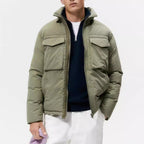 Herren lässige Outdoorjacke mit abnehmbarer Kapuze und großzügigen Taschen Hedi-Mode