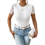Damen Body mit eleganten Spitzenärmeln R&B