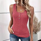 Damen Tanktop mit Knopfdetails und strukturiertem Design R&B