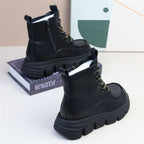 Damen Modische Winterstiefel mit dämpfender Profilsohle und seitlichem Reißverschluss