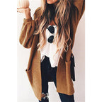 Damen gemütliche Strickjacke mit komfortablen Taschen R&B
