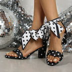 Damen High-Heels mit verspieltem Schleifendesign und elegantem Blockabsatz R&B