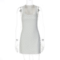 Damen Gepunktetes Minikleid mit transparenten Spitzenakzenten R&B