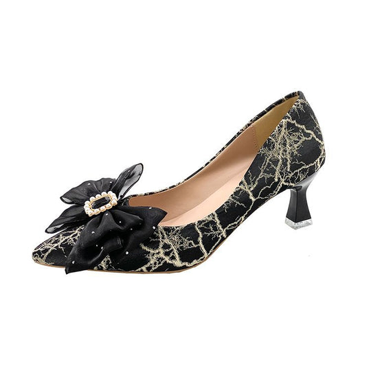 Damen elegante spitze Ballerinas mit floraler Applikation R&B