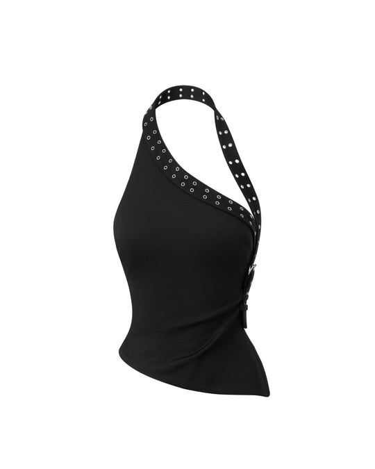 Damen Innovatives Cut-Out Top mit dekorativen Ösen R&B