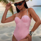 Damen eleganter Badeanzug mit muschelförmigem Detail R&B