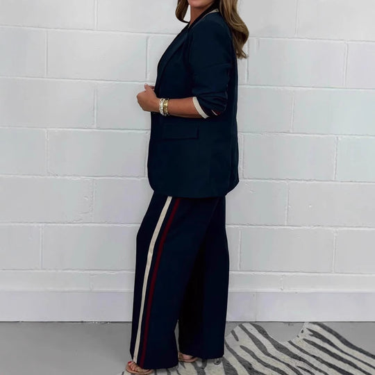 Damen elegantes Business-Anzugset mit schmeichelhaftem Schnitt und modischen Akzenten Heidi-Mode