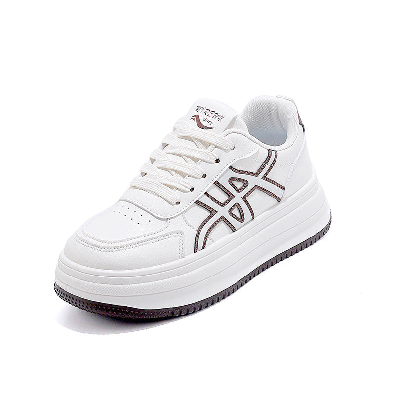 Damen Modische Sneakers mit hohem Plateau und eleganter Naht R&B