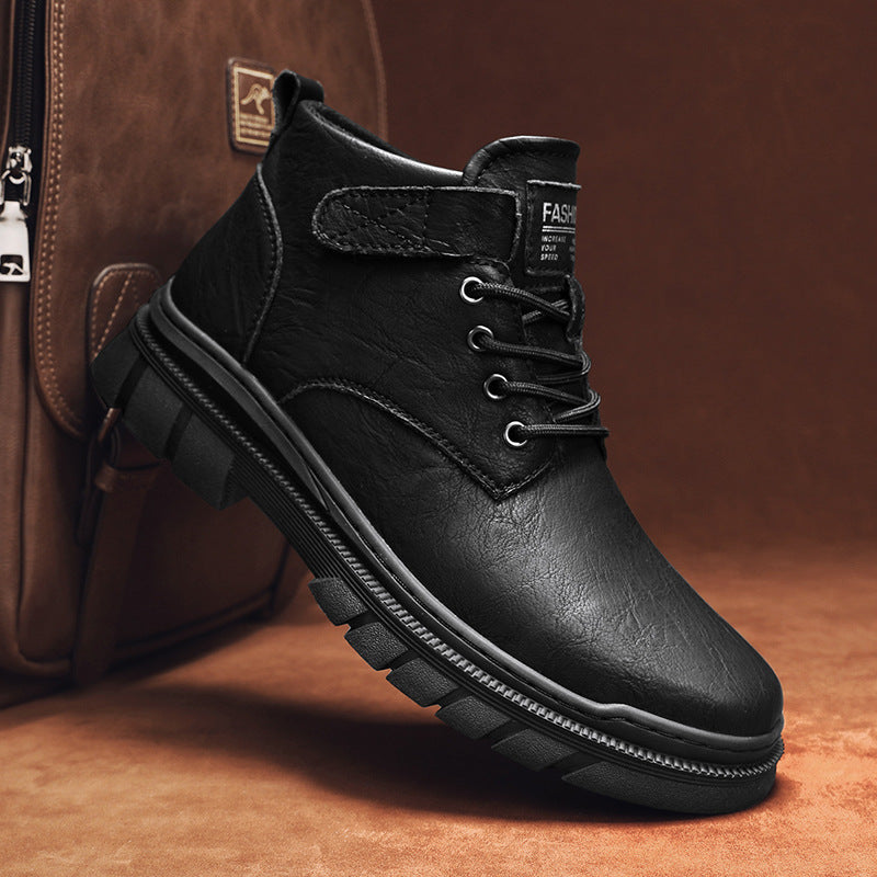 Damen Komfortable Leder-Winterstiefeletten mit robuster Sohle R&B