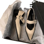 Damen elegante Ballerina-Pumps mit modischem Riemchen und stilvollem Blockabsatz R&B