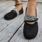 Damen bequeme Mokassins mit dekorativem Riemendesign R&B