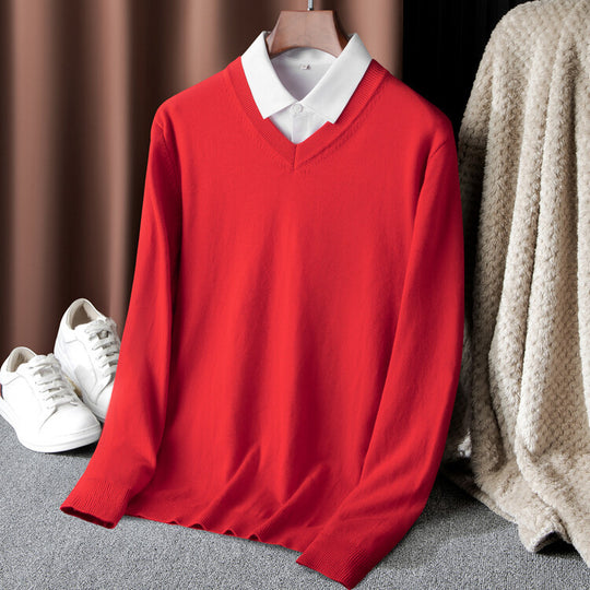 Herren V-Ausschnitt Pullover R&B