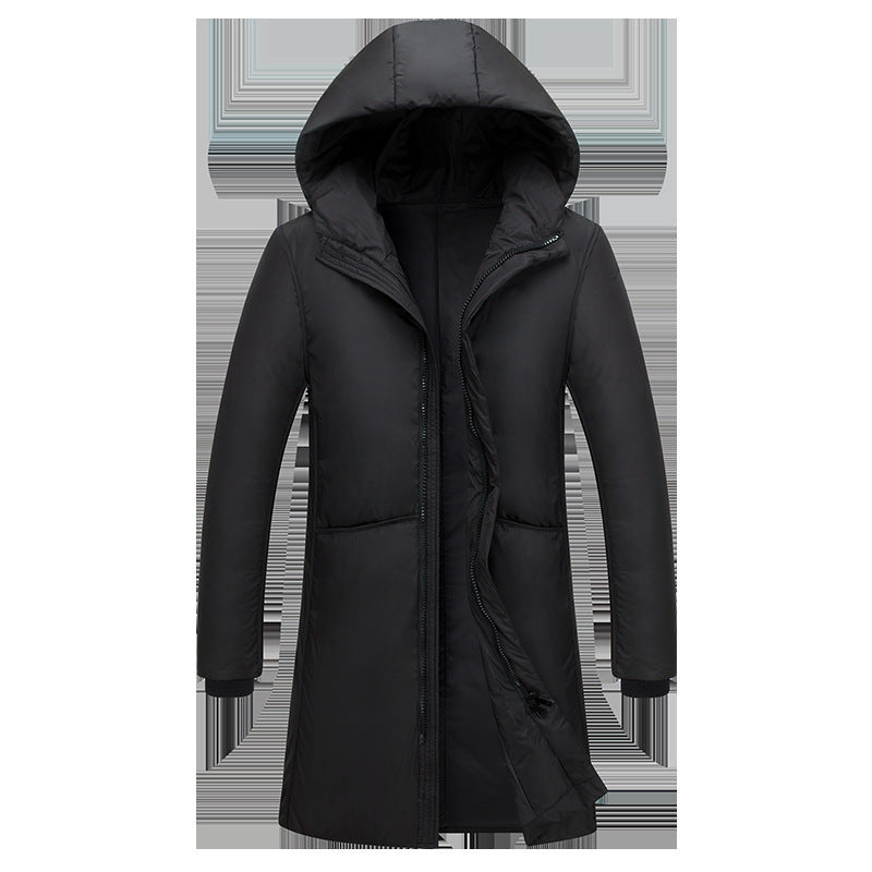 Damen lange Steppjacke mit großzügiger Kapuze und praktischen Taschen R&B