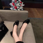 Damen elegante Chunky-Heels mit modischem Schleifen-Akzent R&B