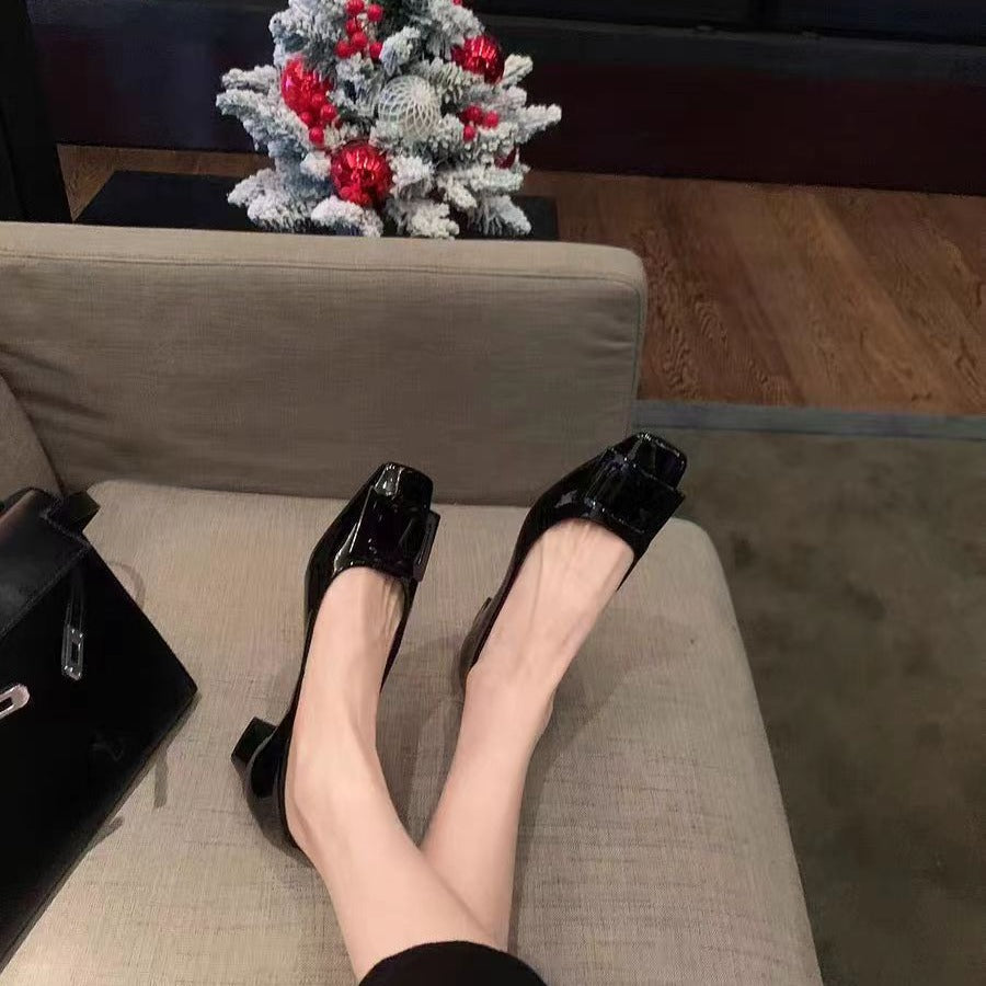 Damen elegante Chunky-Heels mit modischem Schleifen-Akzent R&B