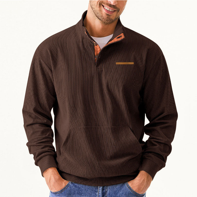 Herren Hochwertiger Pullover mit halbem Reißverschluss und komfortabler Passform R&B