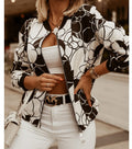 Damen Sportliche Bomberjacke mit floralem Print und Reißverschluss R&B
