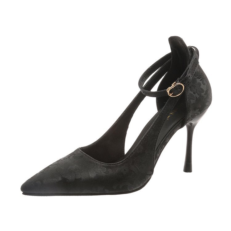 Damen Spitzen High Heels mit eleganter Fesselriemenverzierung R&B