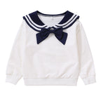 Mädchen Sweatshirt mit maritimem Kragen und dekorativem Schleifendetail R&B