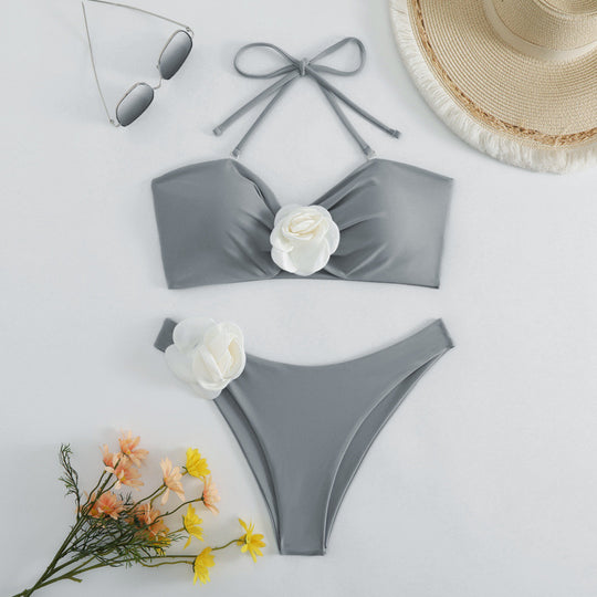 Damen Bikini-Set mit dekorativem Blumenmotiv R&B