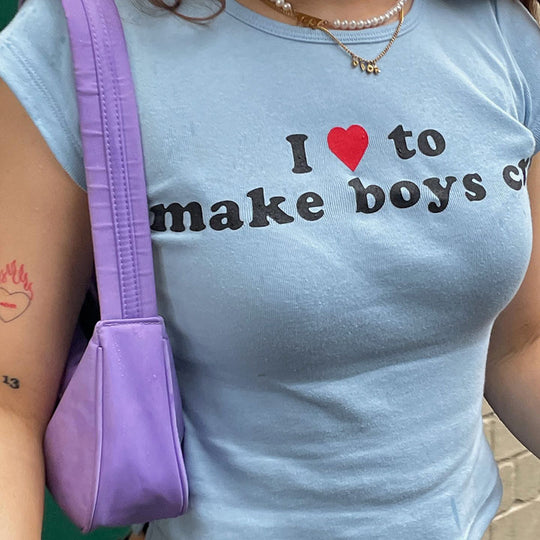 Damen lässiges Grafik-T-Shirt mit kontrastierendem Aufdruck R&B