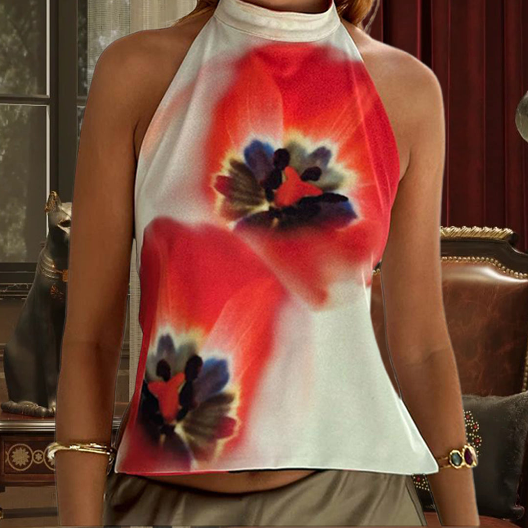 Damen Haltertop mit blühendem Design R&B