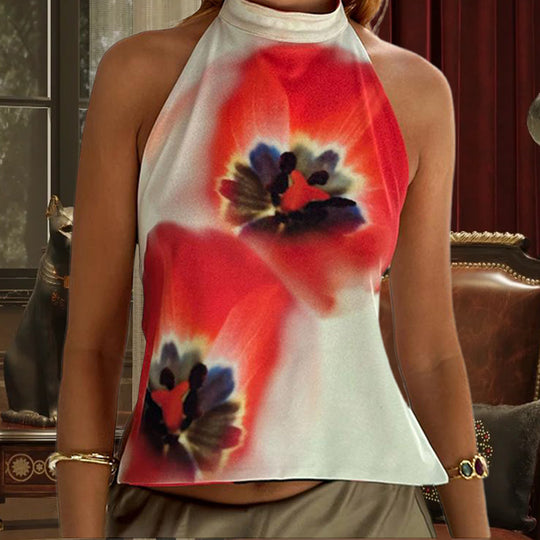 Damen Haltertop mit blühendem Design R&B
