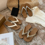 Damen Elegante Badesandalen mit geflochtenem Riemen und rutschfester Sohle R&B