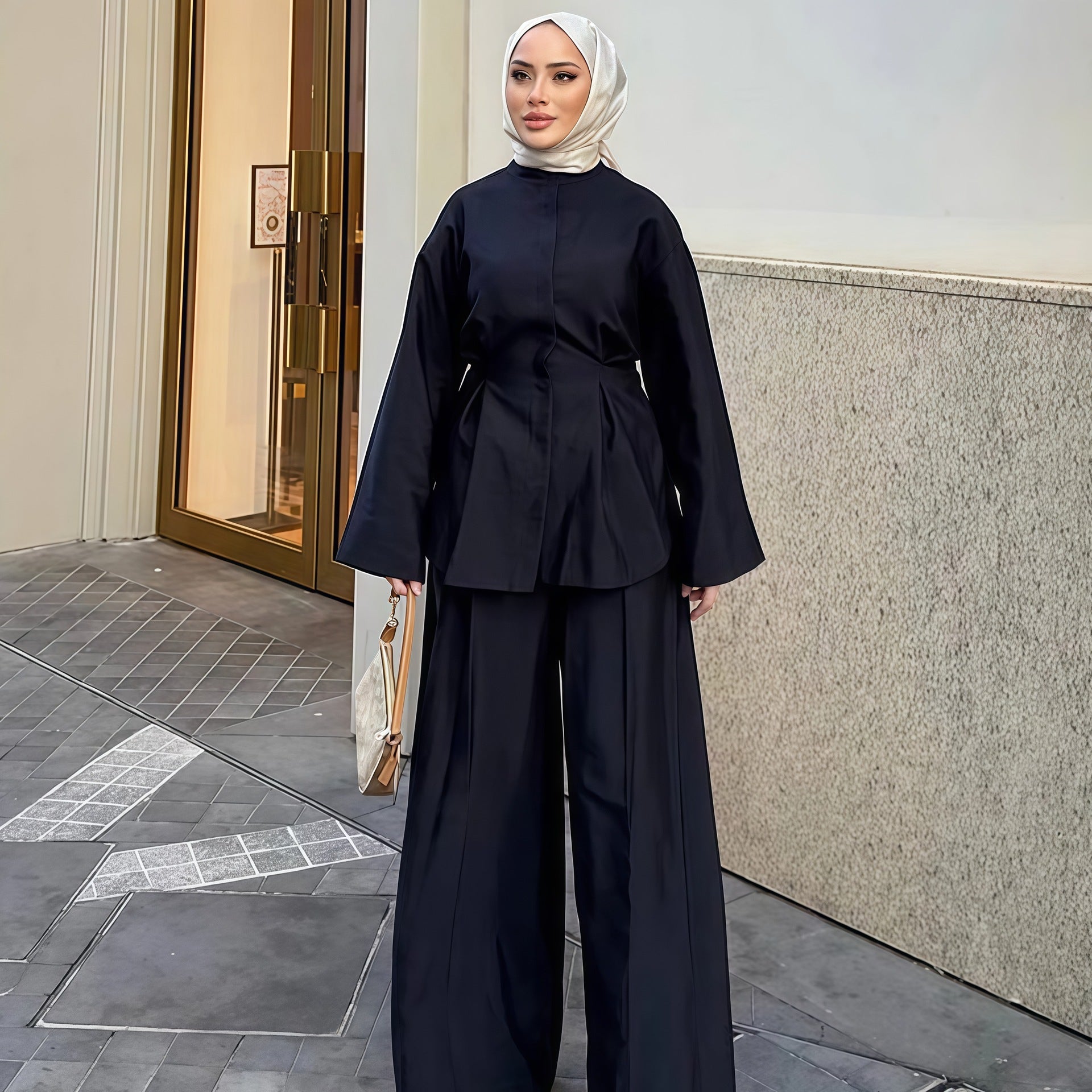 Damen Legere Overalls mit weiten Ärmeln und Knopfverschluss R&B