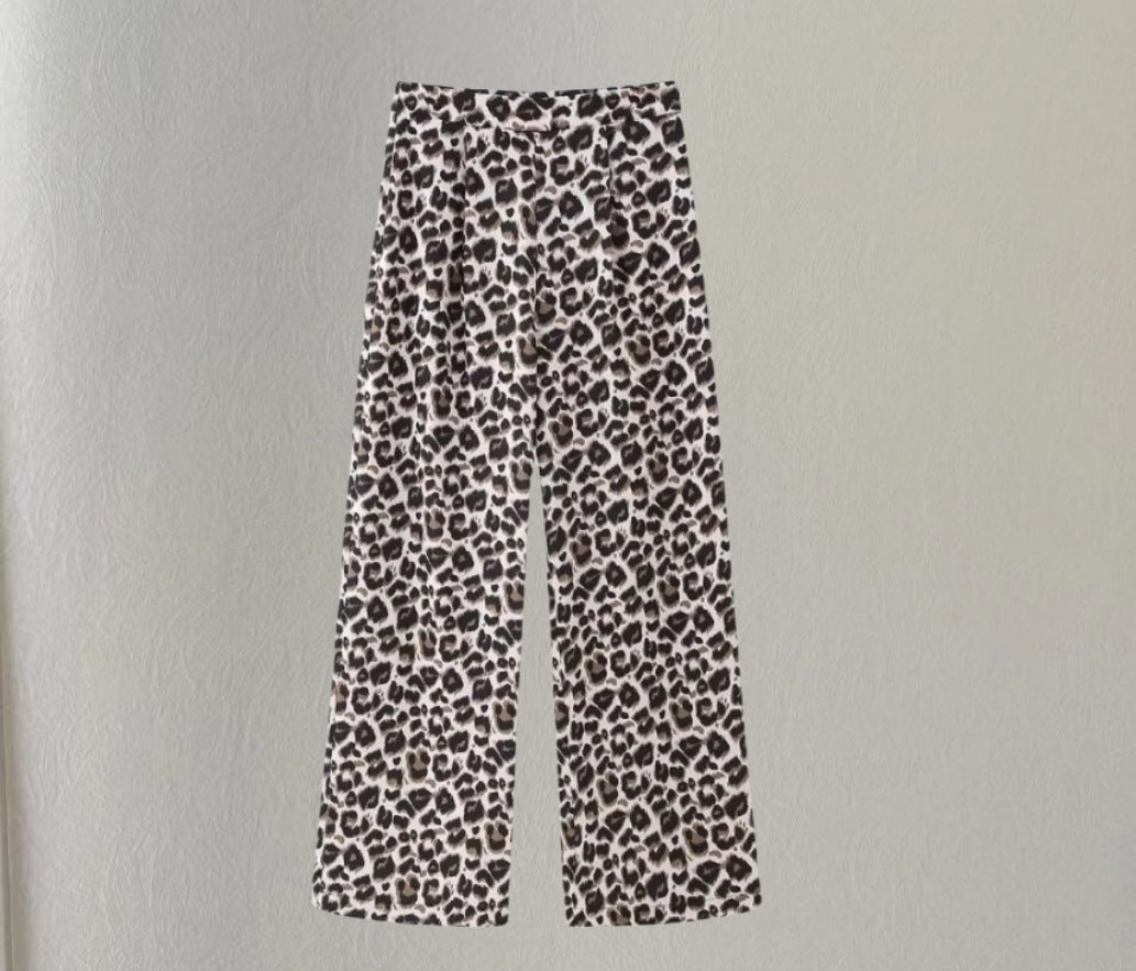 Damen Weite Leopardenmuster-Hose R&B