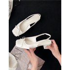 Damen Slingback Ballerinas mit Punkten und Schleifenverzierung R&B