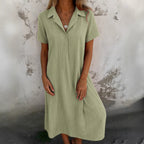 Damen Hemdkleid mit kurzen Ärmeln und eleganter Knopfleiste R&B