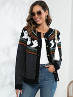 Damen Gruseliges Strickpullover mit Totenkopf-Motiv und weichem Material R&B