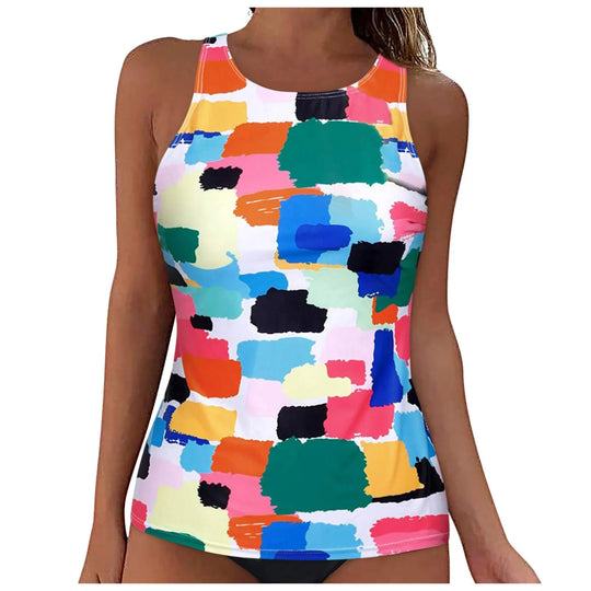 Damen Sportliches Tankini-Oberteil mit modischem Rückenausschnitt R&B
