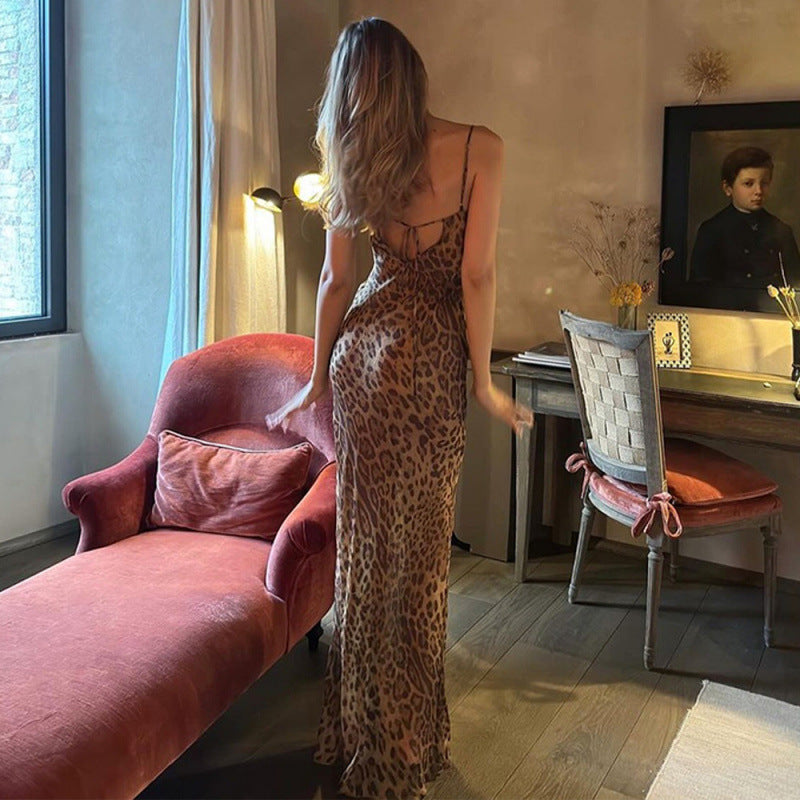Damen Elegantes Maxi-Kleid mit figurbetontem Schnitt und Tiermotiv R&B