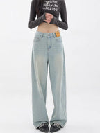 Damen Weit geschnittene Hochbundjeans im modischen Vintage-Look R&B