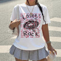 Damen Grafik T-Shirt mit kreativem Schriftzug und lässigem Schnitt R&B