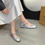 Damen Elegante Ballerinas mit modischem Riemen und Punkte-Design R&B