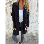 Damen eleganter Jacke mit Reißverschluss und Taschen R&B