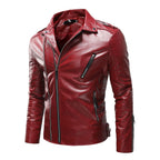 Herren Leder Bikerjacke mit Taschen